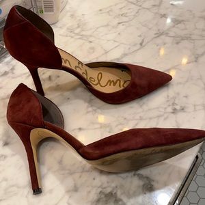 Burgundy suede Sam Edelman heels size 11
